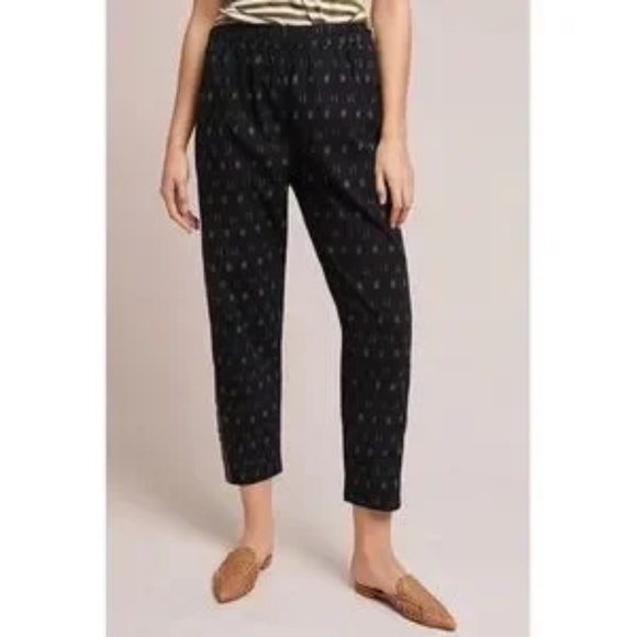 Anthropologie Black Patterned Pants - Picture 2 of 16